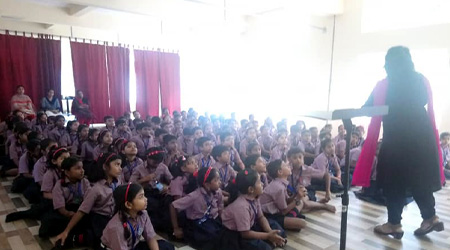 WOH at Cornerstone school giving awareness classes