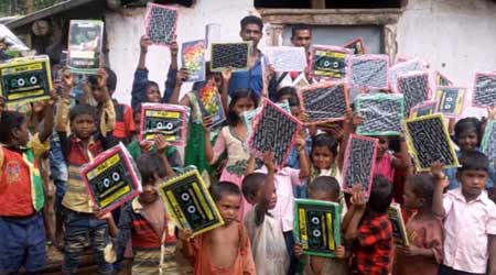 Children Holding Slates