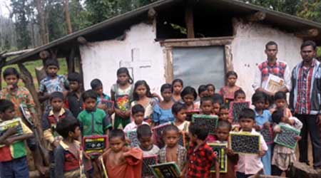 Children Holding Slates